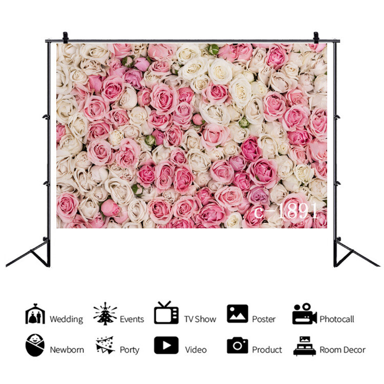 Romantic Floral Photography Background Video Studio Backdrops Party Wedding