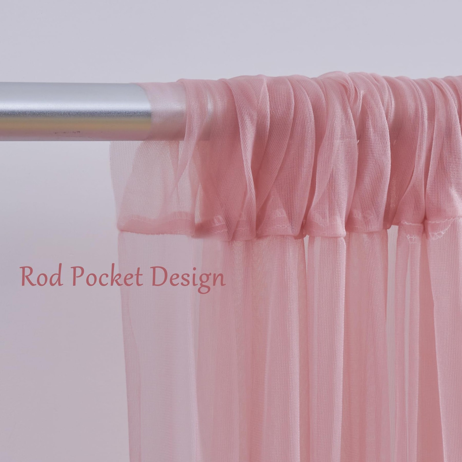 10x10ft Dusty Rose Tulle Backdrop Curtains Sheer Photo Background Drapes
