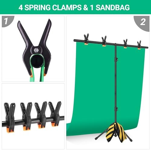 T-Shape Portable Backdrop Stand, 6.5×3.2ft Adjustable Photo Background Stand