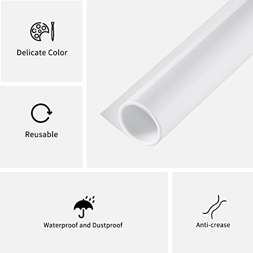 PVC Backdrop, 23.6″x51″ Photography Backdrop Matte & Reflective PVC White