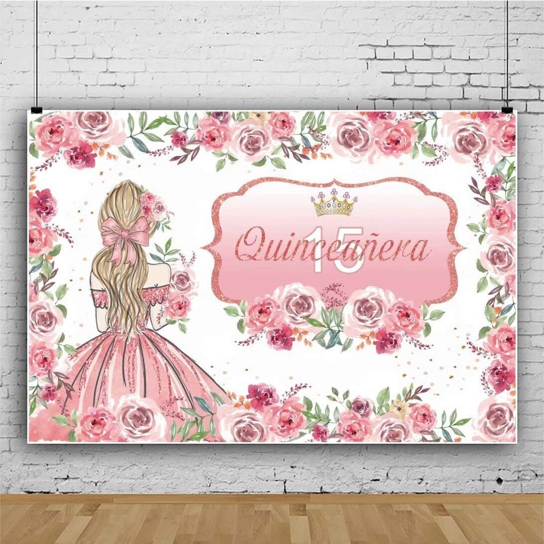 Girls 15th beautiful Birthday Photography Backdrop 9x6ft Princess Dress