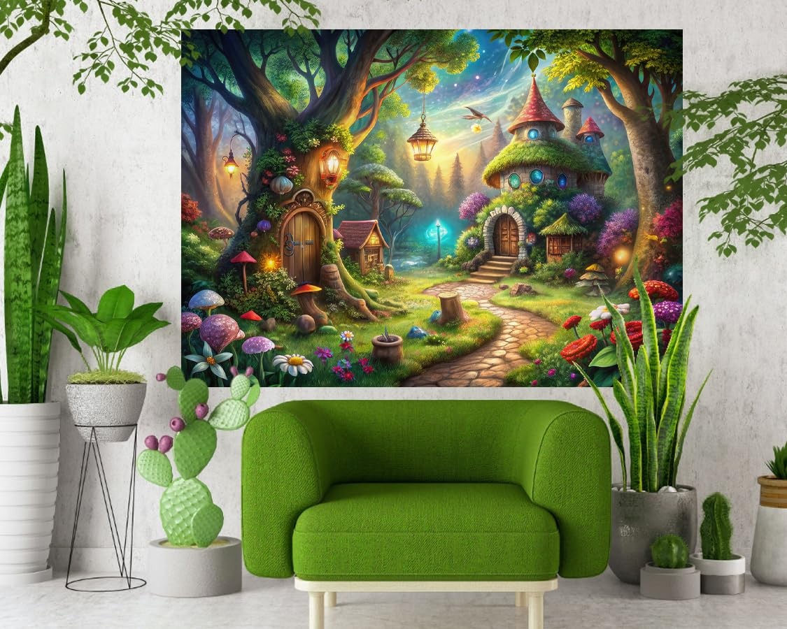 Enchanted Forest Backdrop Fairy Garden Birthday Background 7×5 Ft Prop