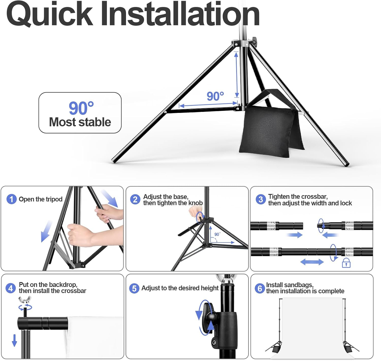 8.5X10Ft Green Screen Backdrop Kit with Sand Bag, Photography Background Support