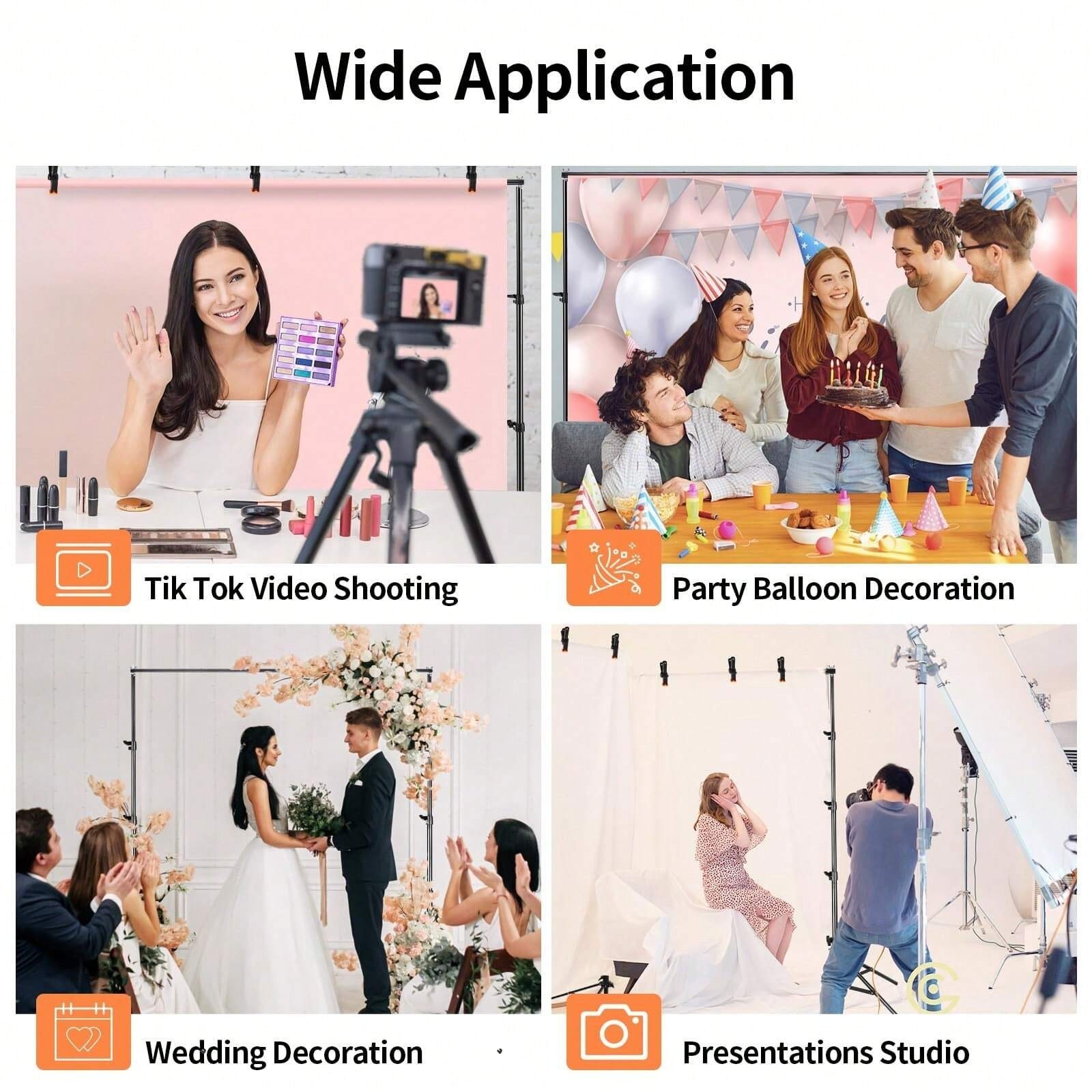 Professional 10x7ft Adjustable Photo Backdrop Stand Metal Balloon Arch Support K