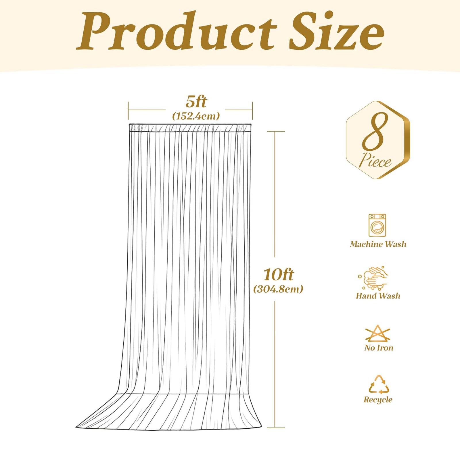 Gold Sequin Backdrop Curtain 40x10ft 5′(W) x 10′(H), 8 panels,