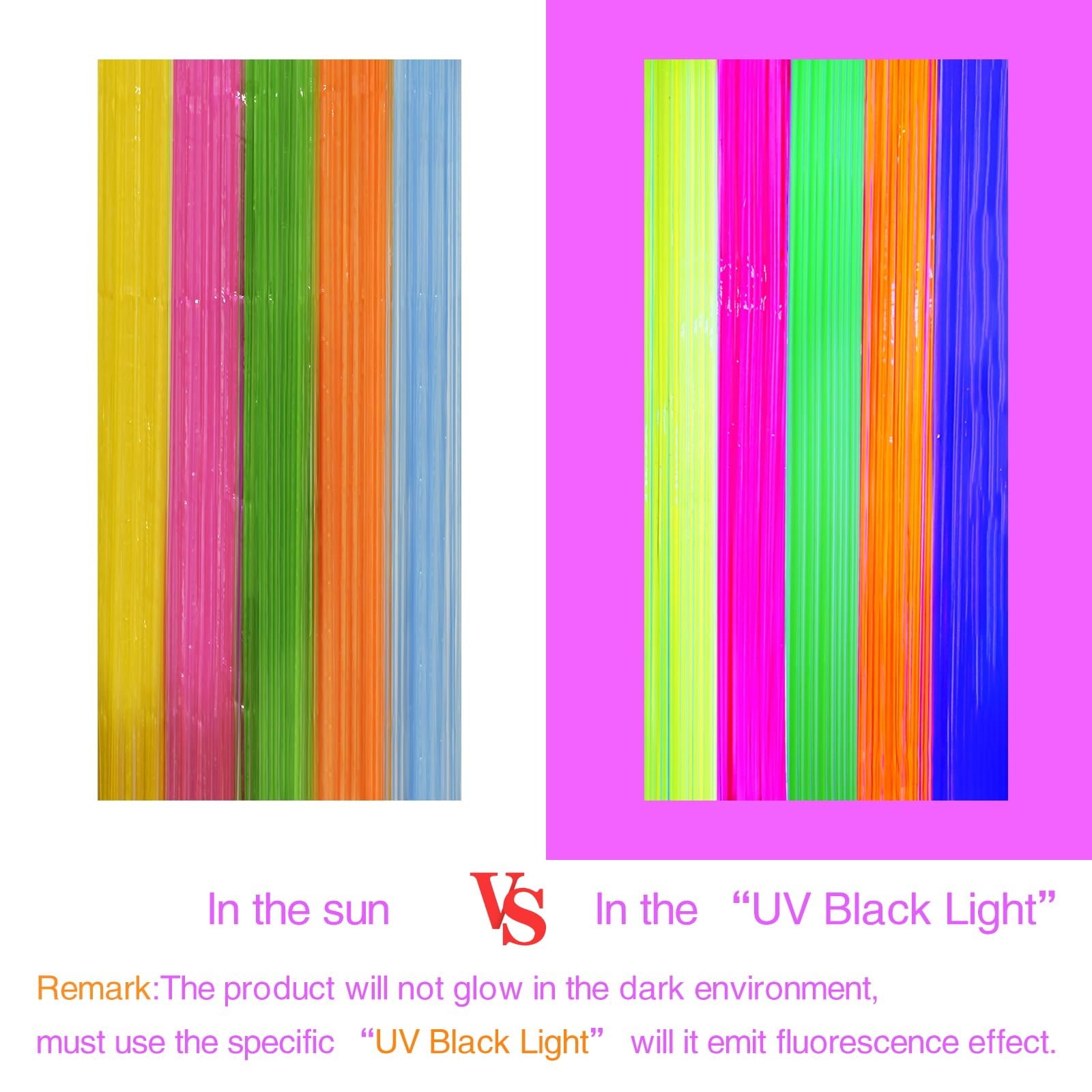2 Pack Neon Glow Party Decor, 3.3 x 2 PACK, Yellow Fuchsia Green Orange Blue