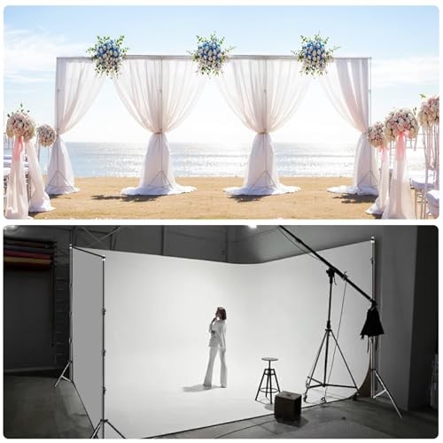 10x30FT Photo Backdrop Stand, Angle Adjustable Triple Crossbar Extender