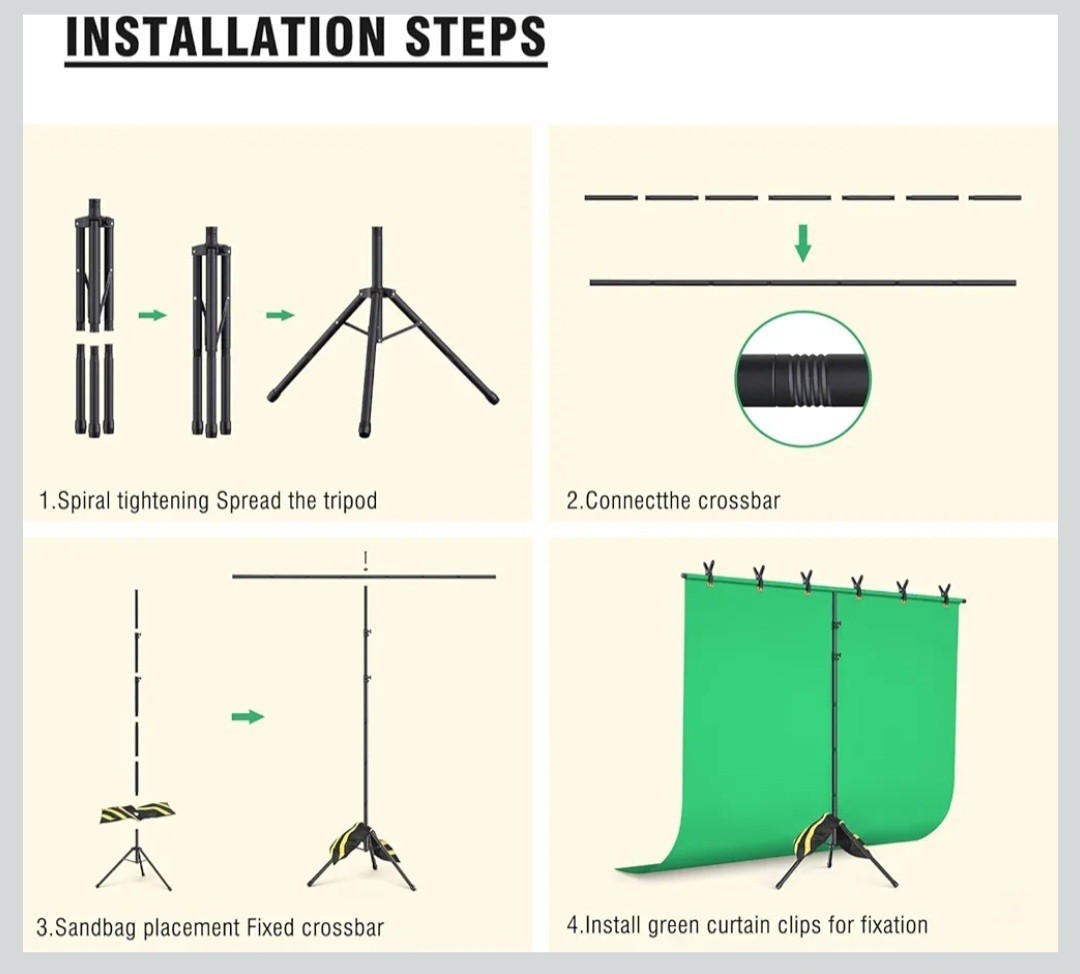Forlogic Green Screen Backdrop Kit with Stand, 8×7.2ft Portable GreenScreen…