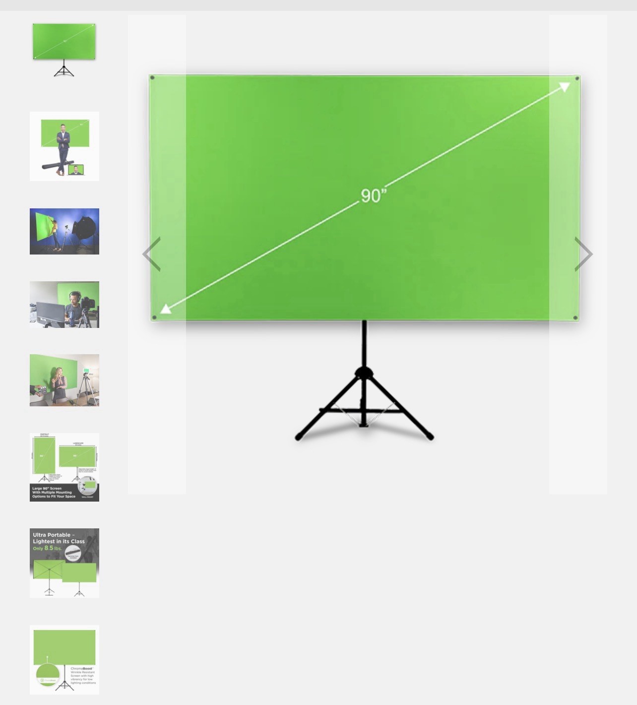 Valera Screens Explorer 90 Green Chroma Key Backdrop 78×44 w/ Tripod Stand