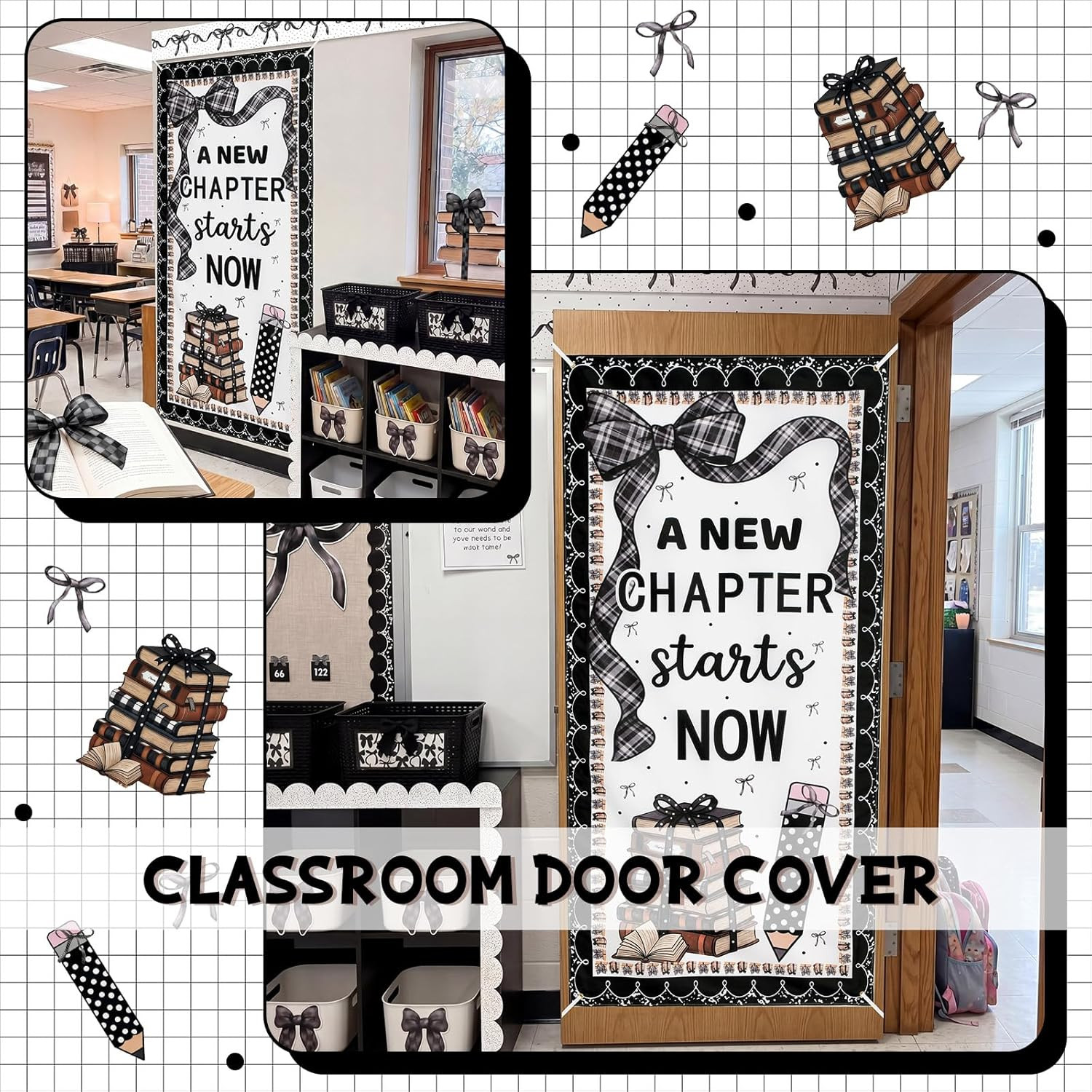Classroom Welcome Door Cover Composition Notebook Back to School Banner Welcome