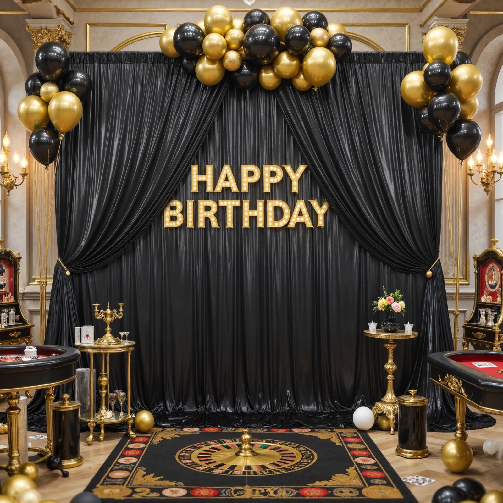 10x10ft Black Backdrop Curtains 10 ft X 10 ft(2 Panels 5ft X 10ft),