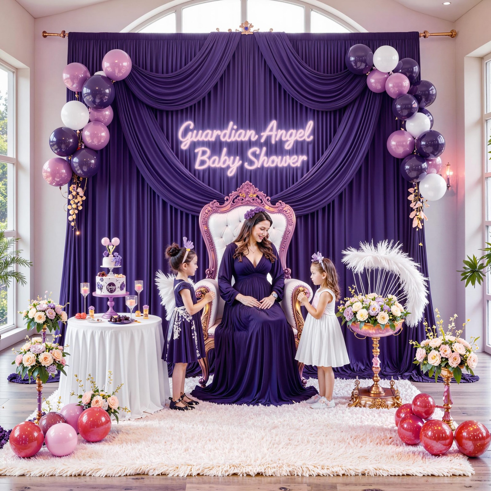 20 ft x 10 ft Purple Backdrop Curtain for Parties, 5ft x 10ft 4 Panels Polyes…