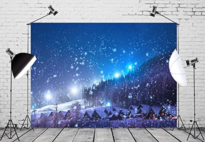Blue Night Sky Fabric Backdrop for Winter – 5x3ft – Winter-003