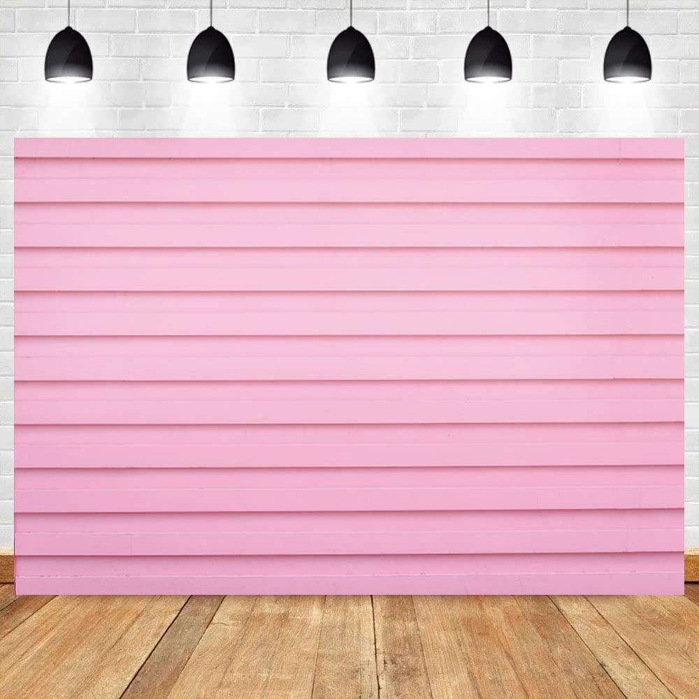 7×5 Ft Pink Wooden Photography Backdrop Polyester Striped Plank Party Prop
