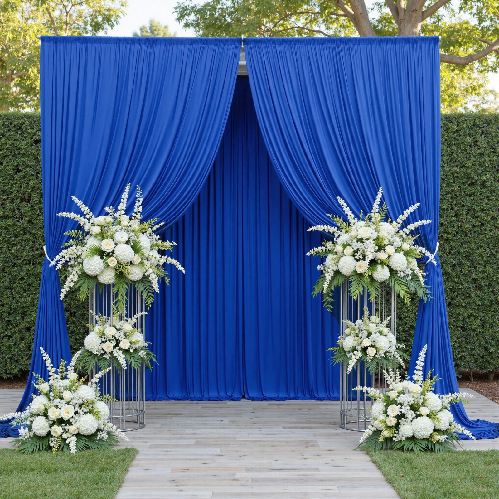 50ft x 12ft Wrinkle Free Royal Blue Backdrop 5FT×12FT_10 Panels,