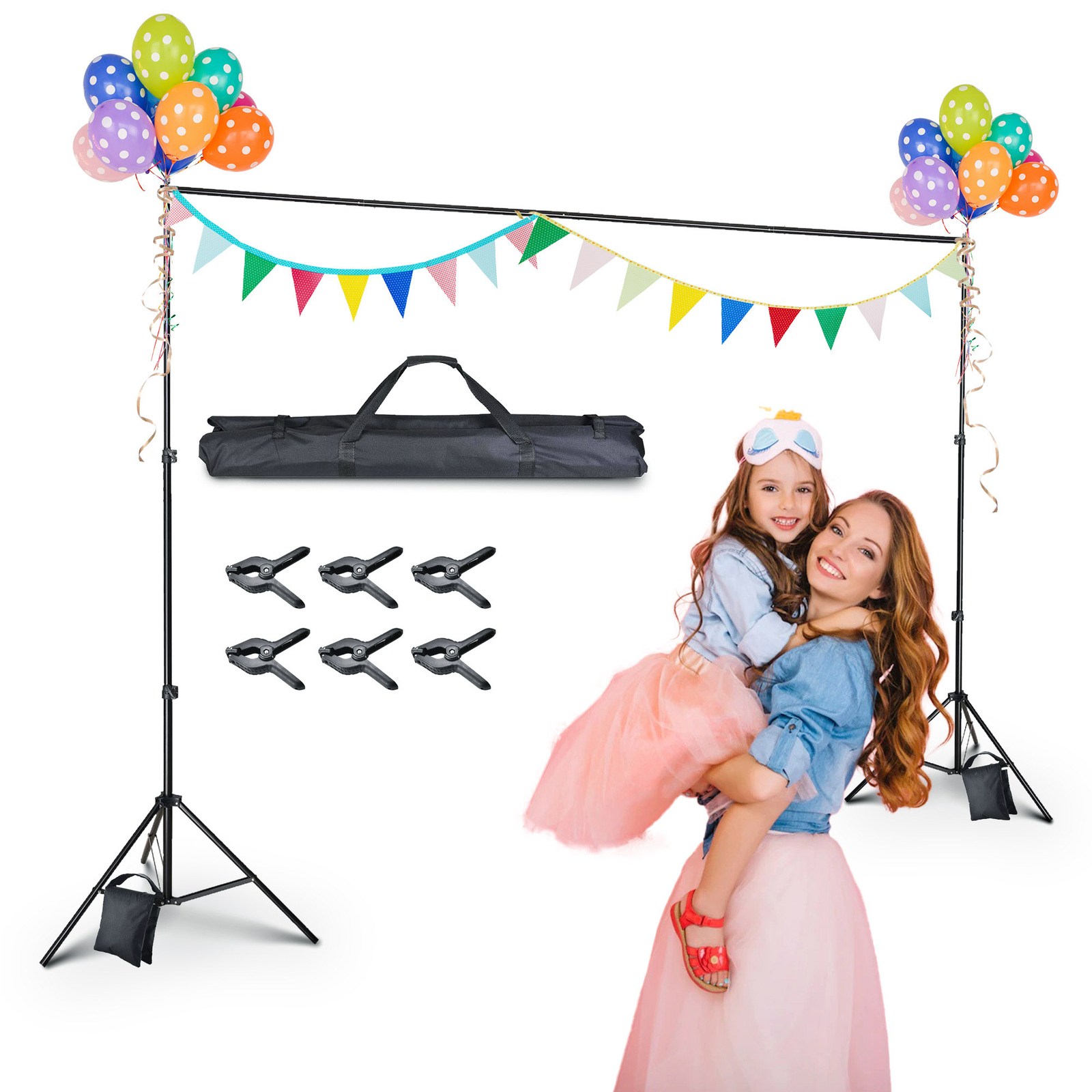 7x10Ft Photography Background Backdrop Support Stand Kit for Newborn Live Stream