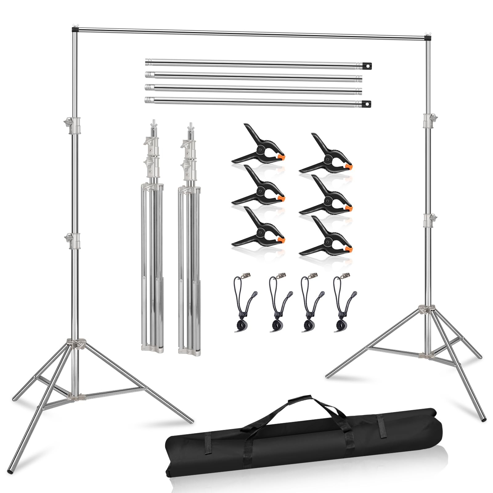 9.2 x 10 Ft Stainless Steel Backdrop Stand Heavy Duty, Adjustable Backdrop St…