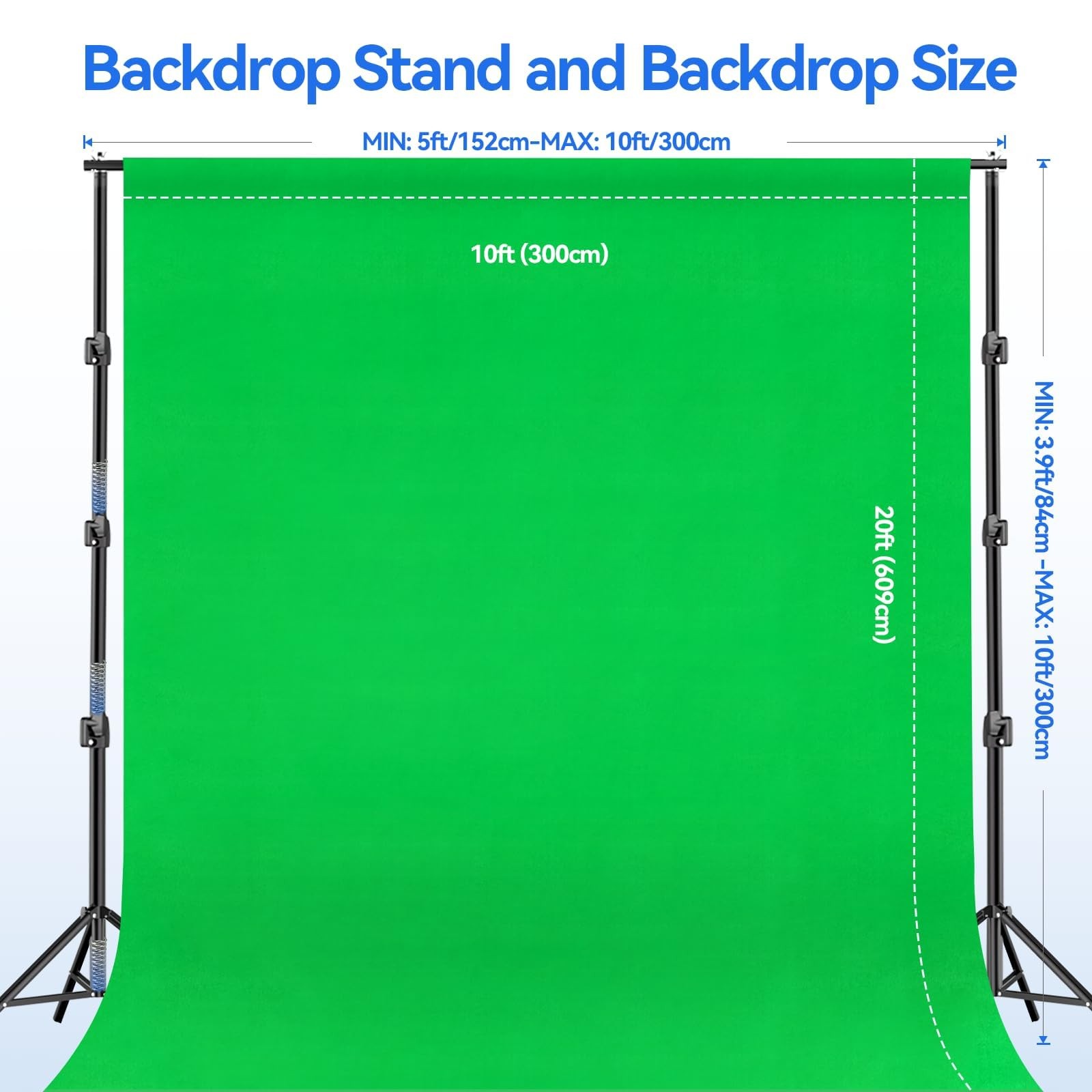 EMART 10 x 10ft Green Screen Backdrop 10*10ft Stand/10*20ft Backdrop,