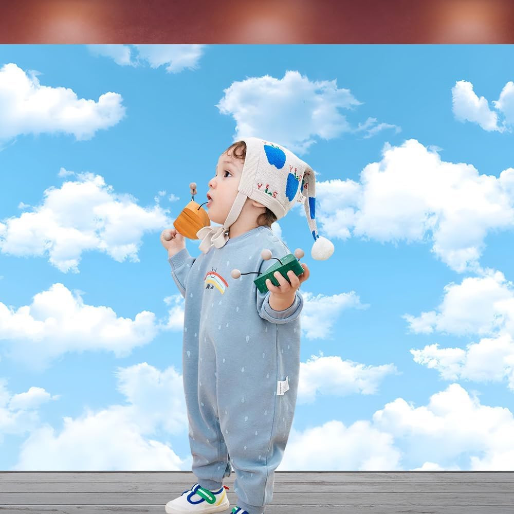 7x5ft Blue Sky White Clouds Backdrop Natural Scenery Sunshine Sky Clouds Photogr