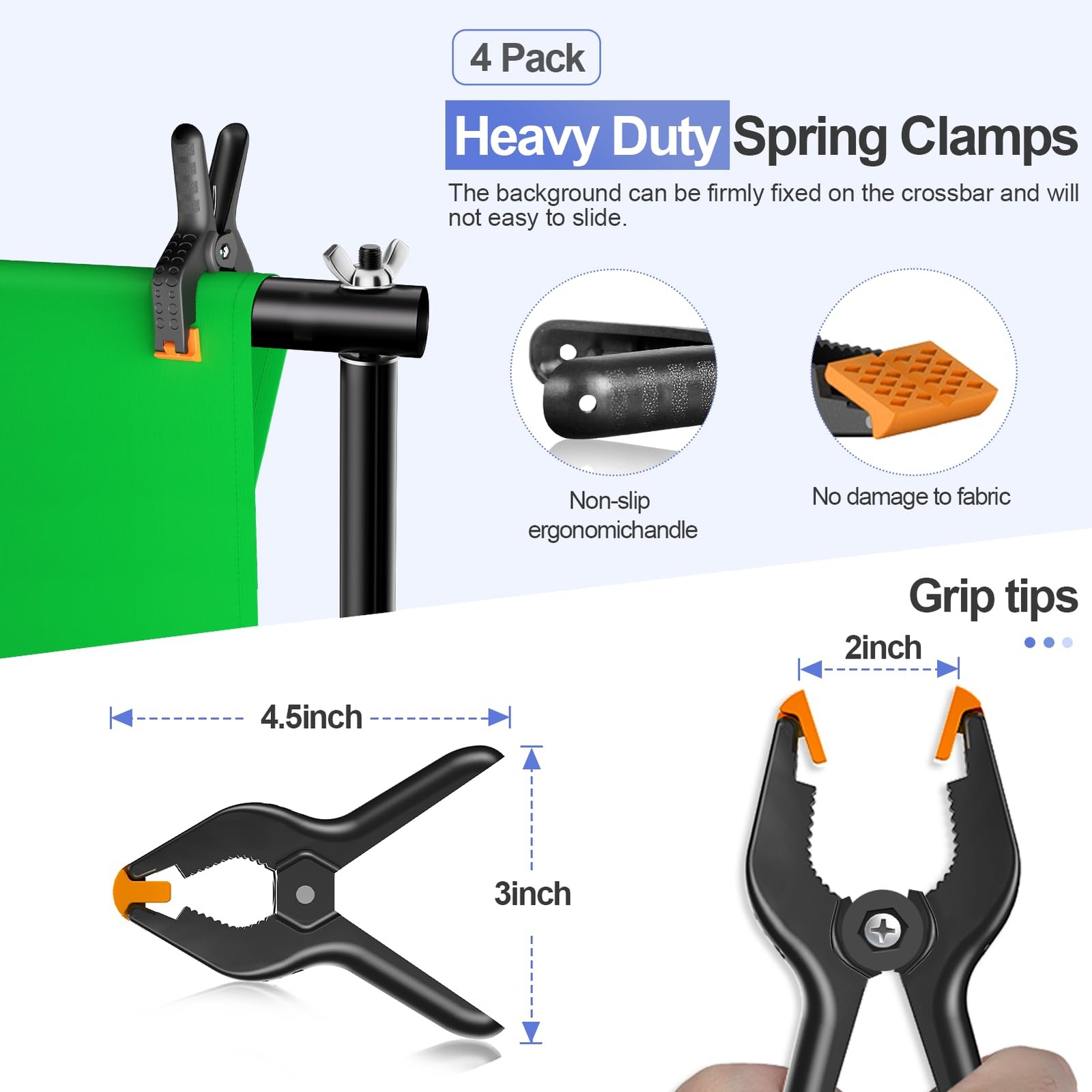 EMART Photo Video Studio Backdrop Stand Kit, 8.5x10ft Adjustable Photography Gre