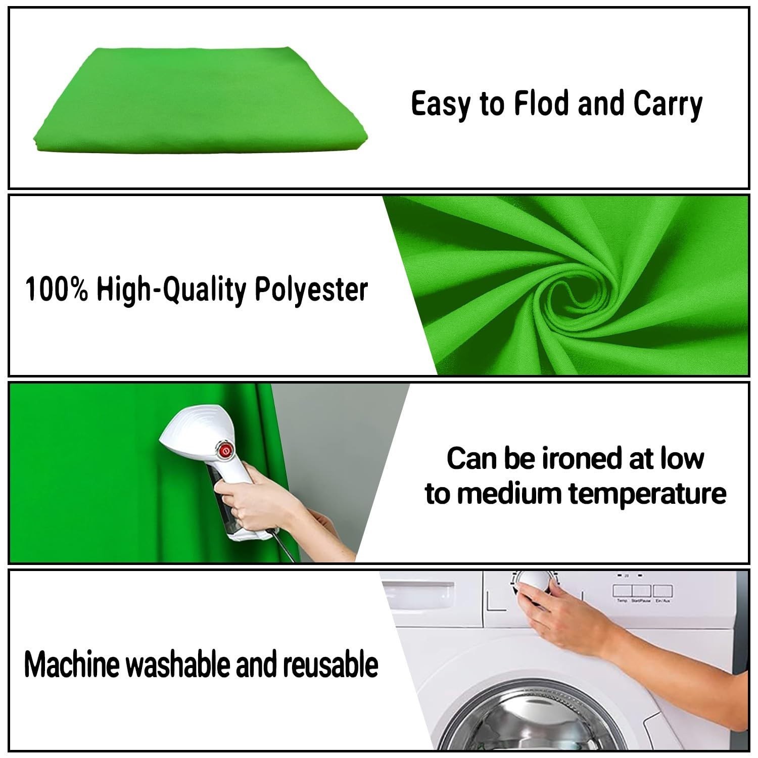 LYLYCTY 8x10FT Green High Density Fabric Screen Backdrop, Solid 8X10ft,