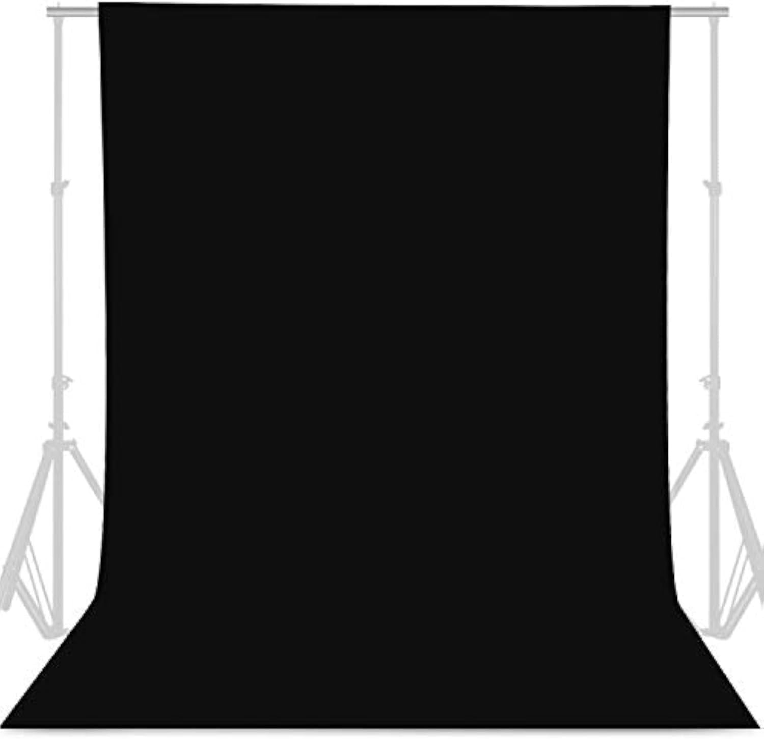 GFCC 8FTX10FT Black Backdrop Background for Photography Photo Booth Backdrop for