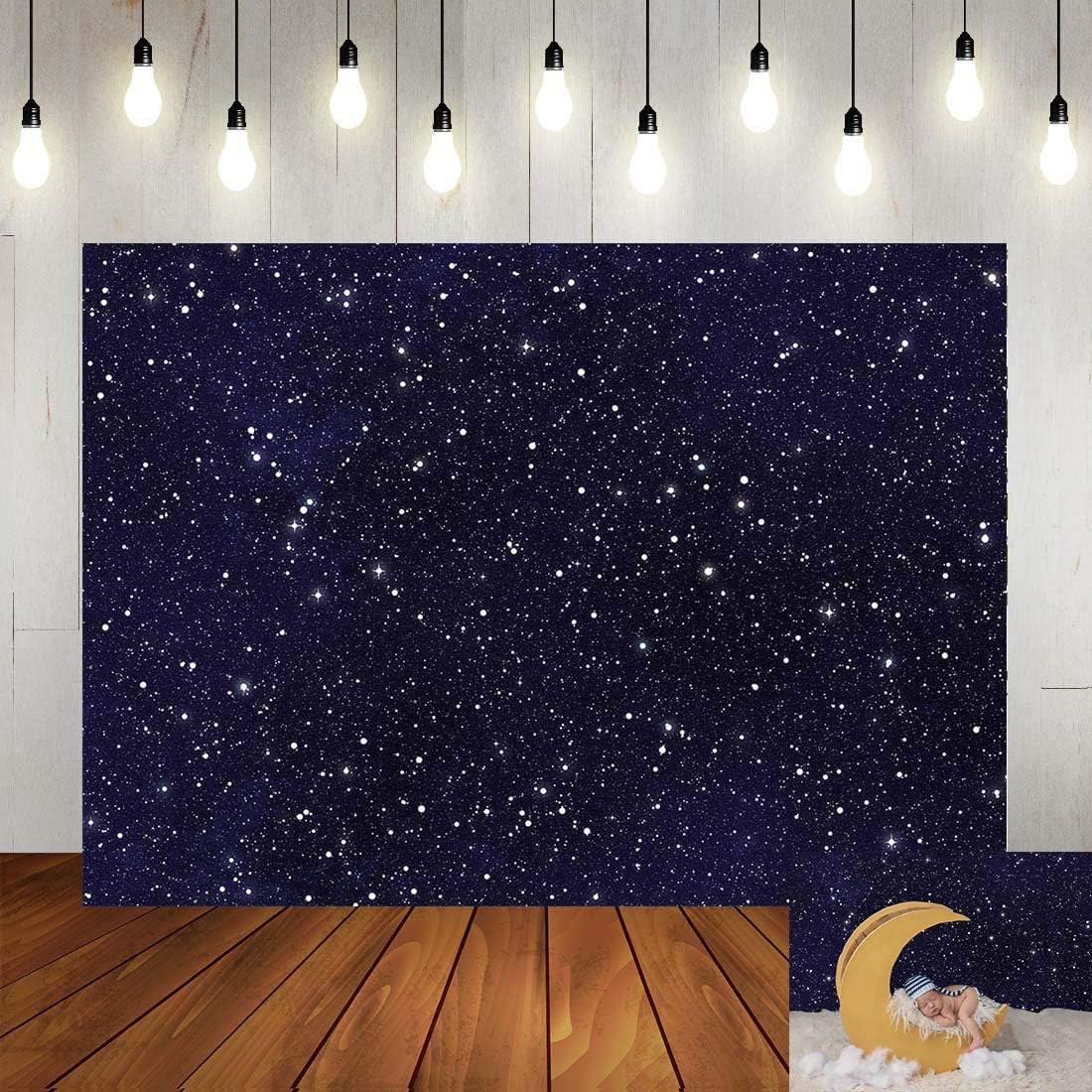 Night Sky Star Backdrops Universe Space Theme Starry Photography Backdrop Galaxy