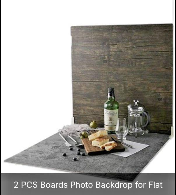 2 PC Photography Background 24×24 Inch, BEIYANG (Black Walnut+ Dark Gray+ White)