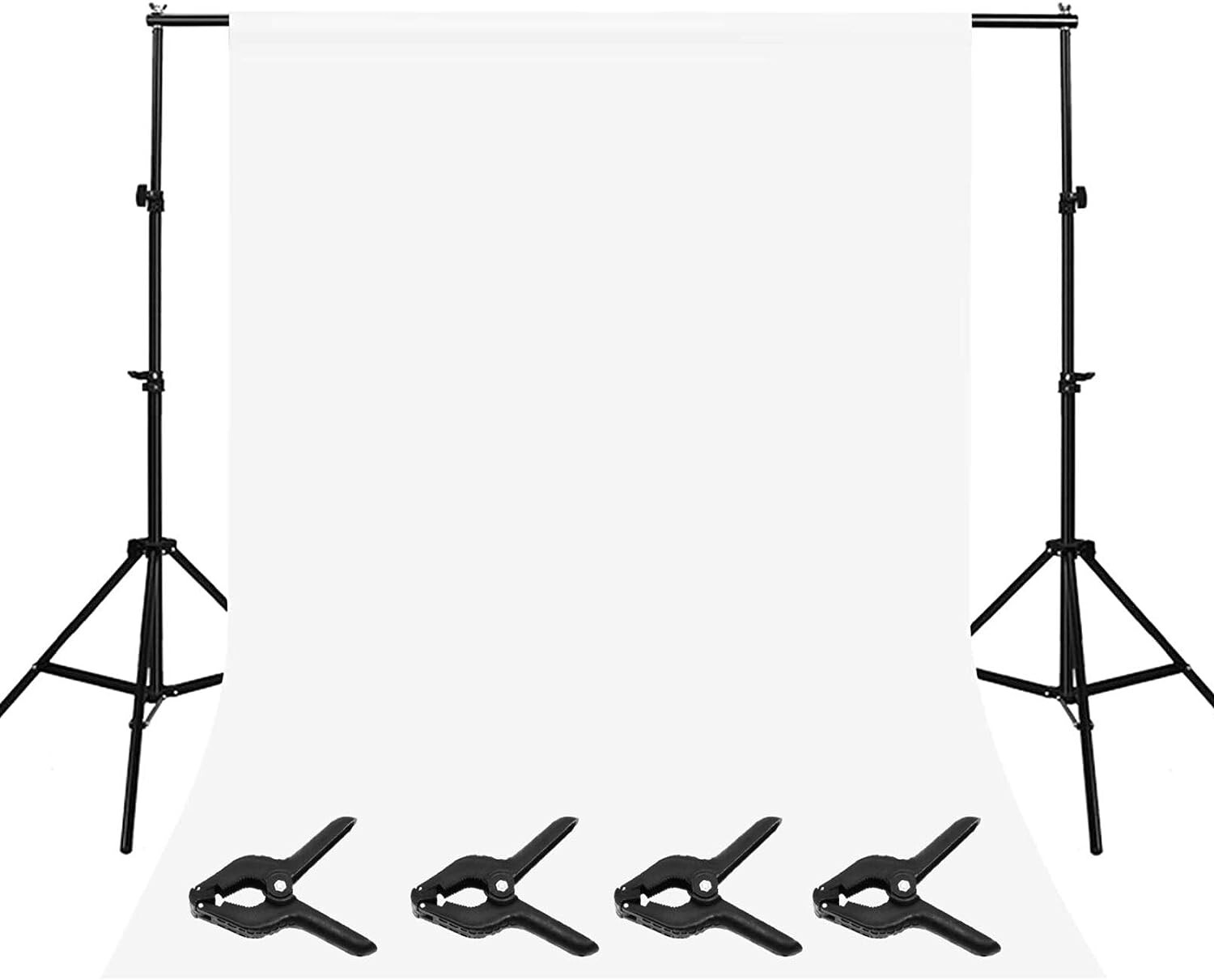 White Backdrop w/ Stand with stand6x9 feet 1.8mx2.8m White Cloth Non-Reflective