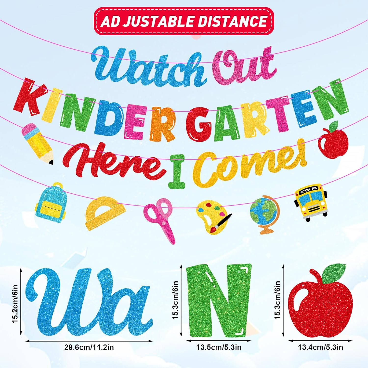 Watch Out Kindergarten Here I Come Banner Decor, First Day of Kindergarten Decor