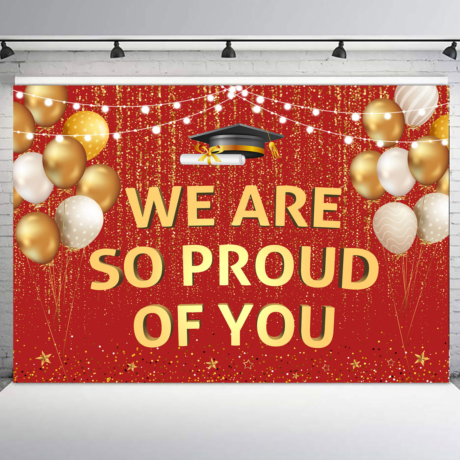 10x8ft Balloon Black and Gold 2024 Graduation Photo Background Studio Props