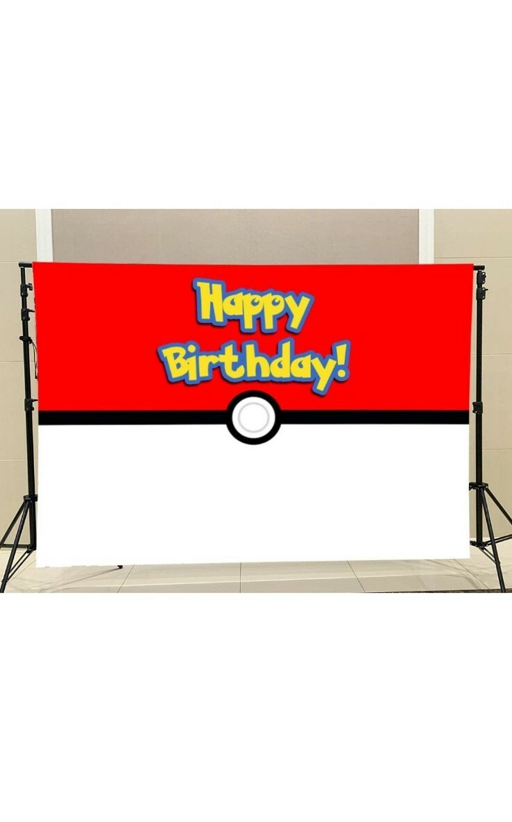 7X5ft Cartoon Video Game Birthday Photography Backdrop Magical Pet Red & White..