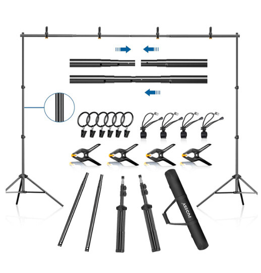 FUDESY Fds2030b Backdrop Stand 7x10Ft Adjustable Photography Background Support