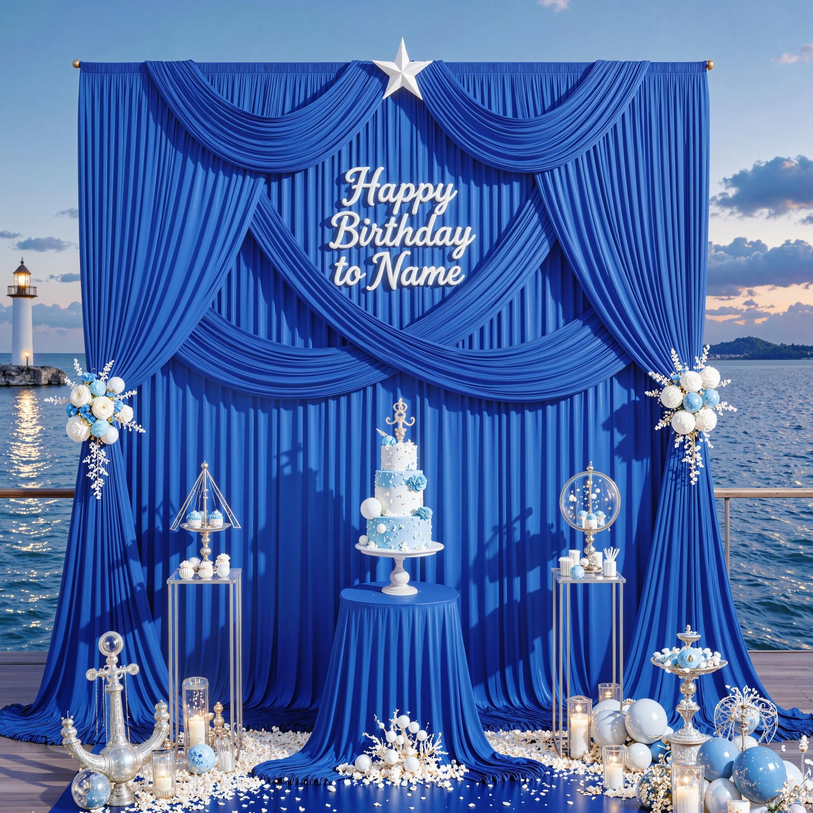 10ft x 10ft Wrinkle Free Royal Blue Backdrop Curtains for Party Stage Wedding…