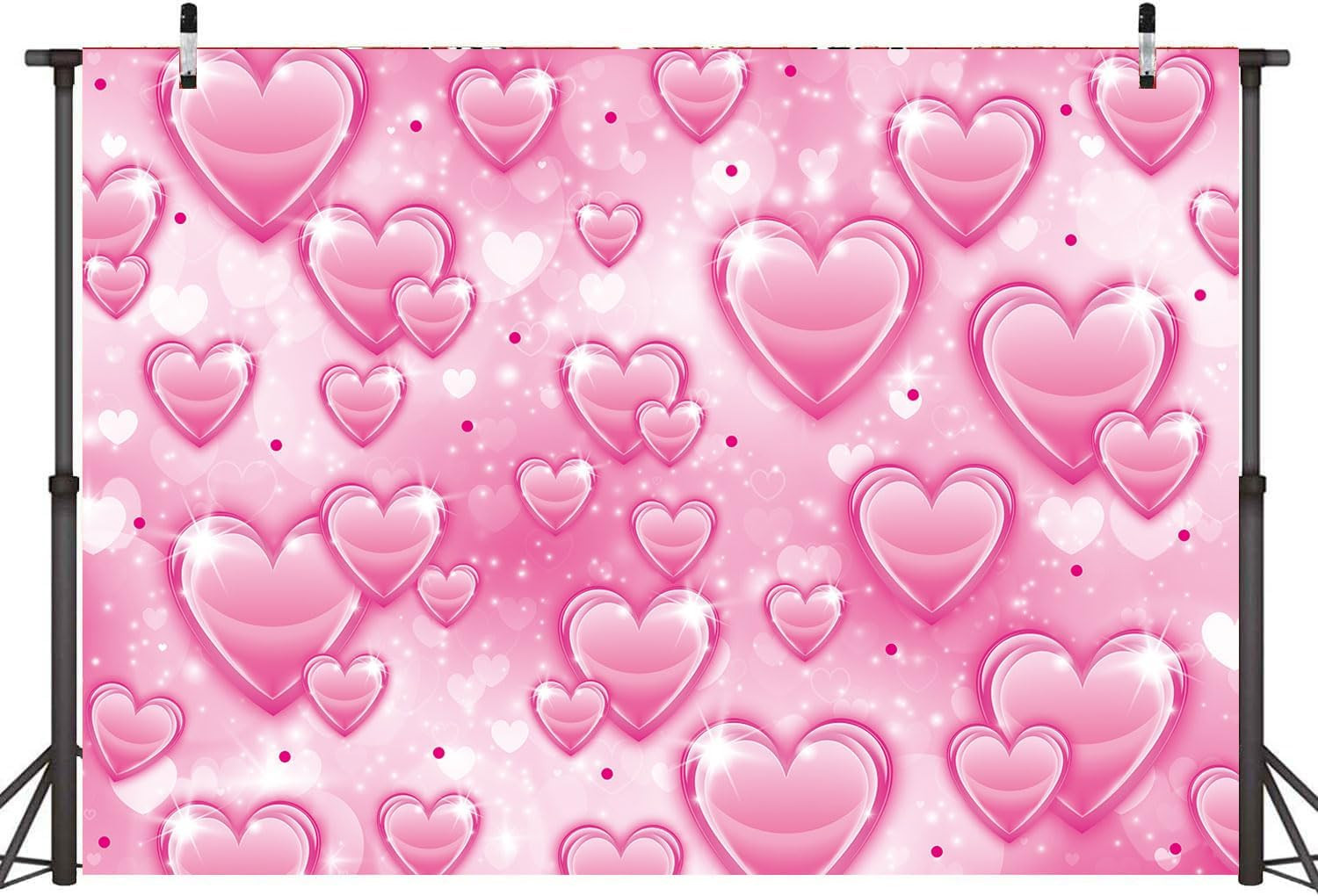 Pink Heart Photo Backdrop 7X5Ft 2000S Romantic Valentine’S Day Photography