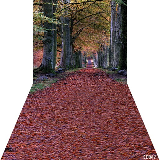 10’x20′ CP Trees Lane Scenic Autumn Microfiber Fabric background backdrop SD047