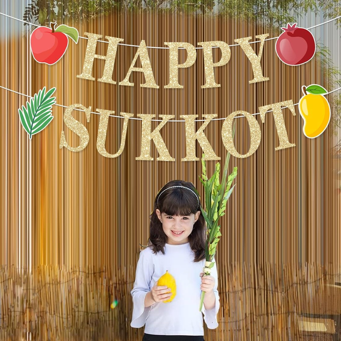 Happy Sukkot Decorations Banner Jewish Holiday Party Supplies Garland Flag for O