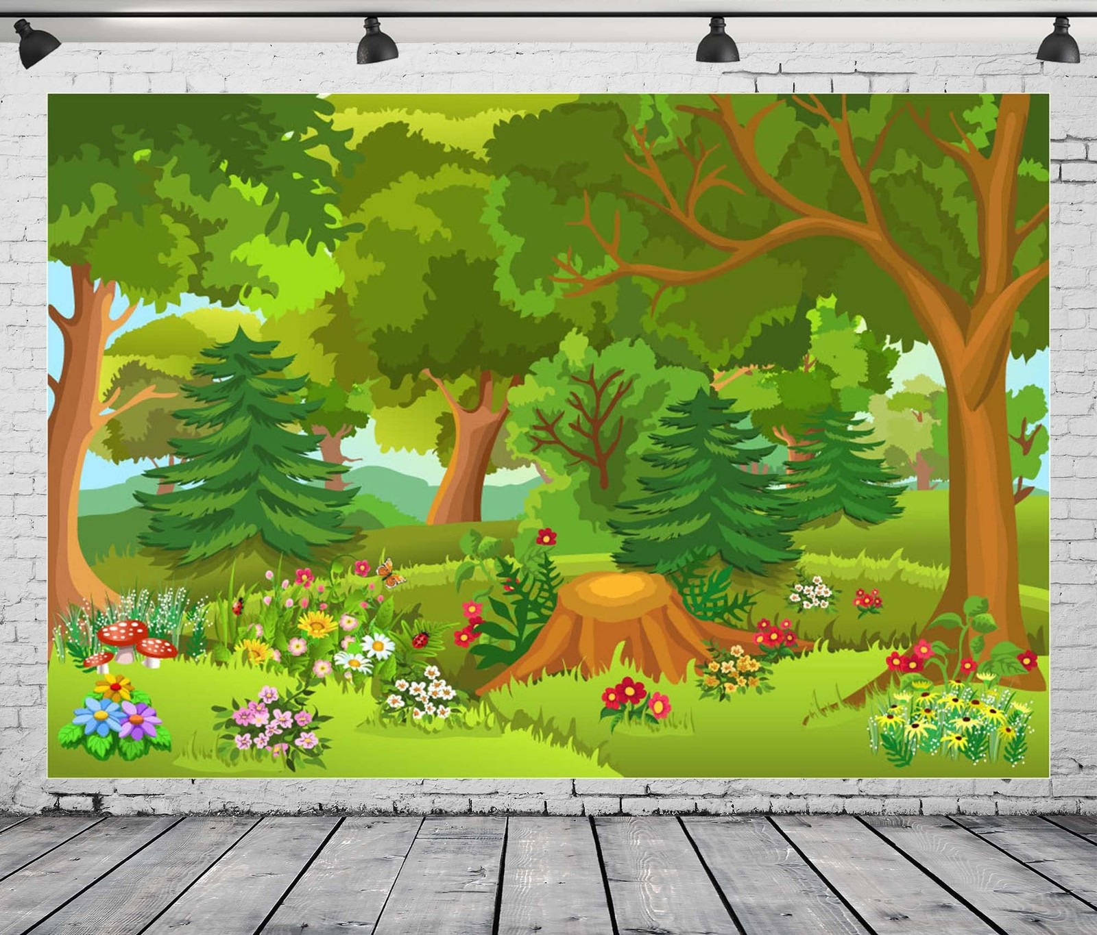 BELECO 20x10ft Fabric Cartoon Forest Backdrop Fairytale 20x10FT, L-0020