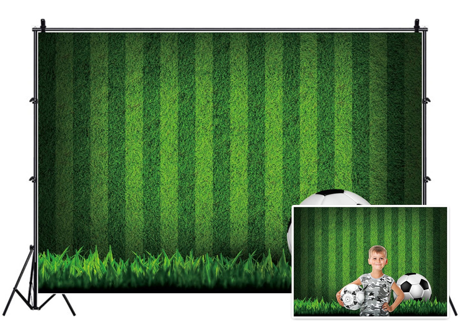Yeele 10x8ft Grass Field Backdrop Soccer Pitch Stadium Green Grass Photograph…