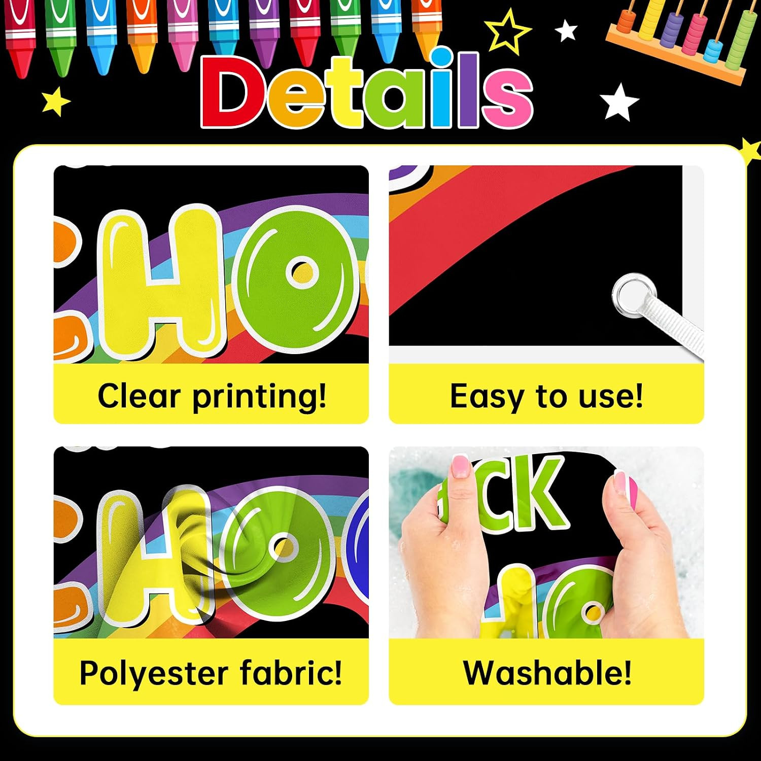 Welcome Back to School Backdrop Back to School Decorations | 4X6Ft, Fabric Cutou