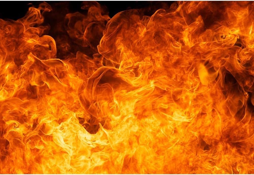 7×5 Ft Roaring Flame Photography Backdrop Black Background Bonfire Party Prop