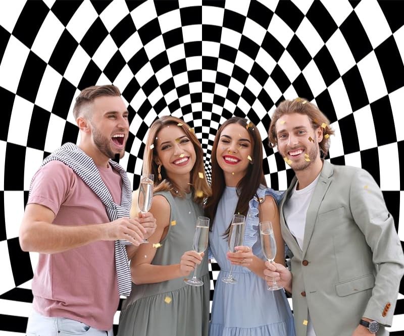 10x8ft Fathers Day Backdrop Black White Checkered Racing Photo Background