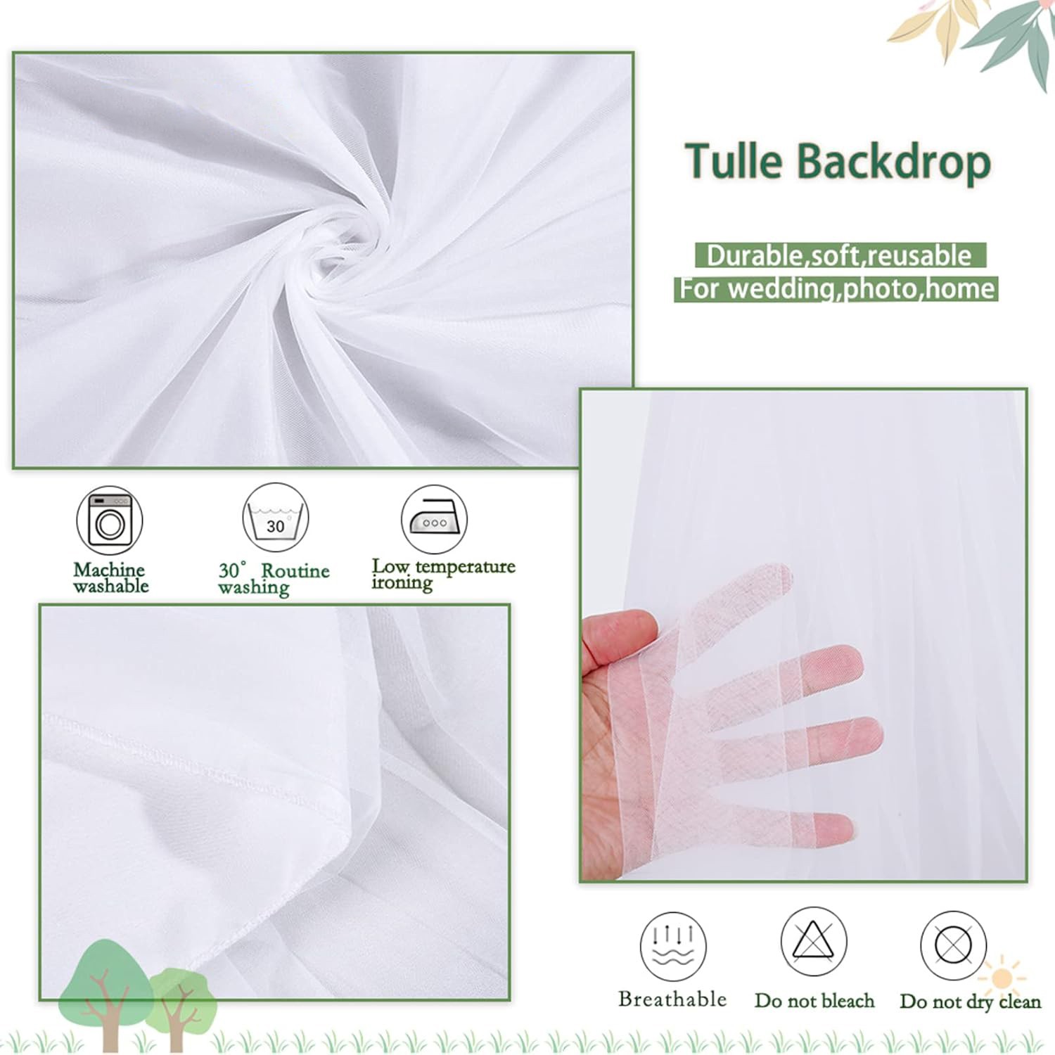 5ft x 7ft White Backdrop Curtains for Wedding Photography Birthday Party Decor