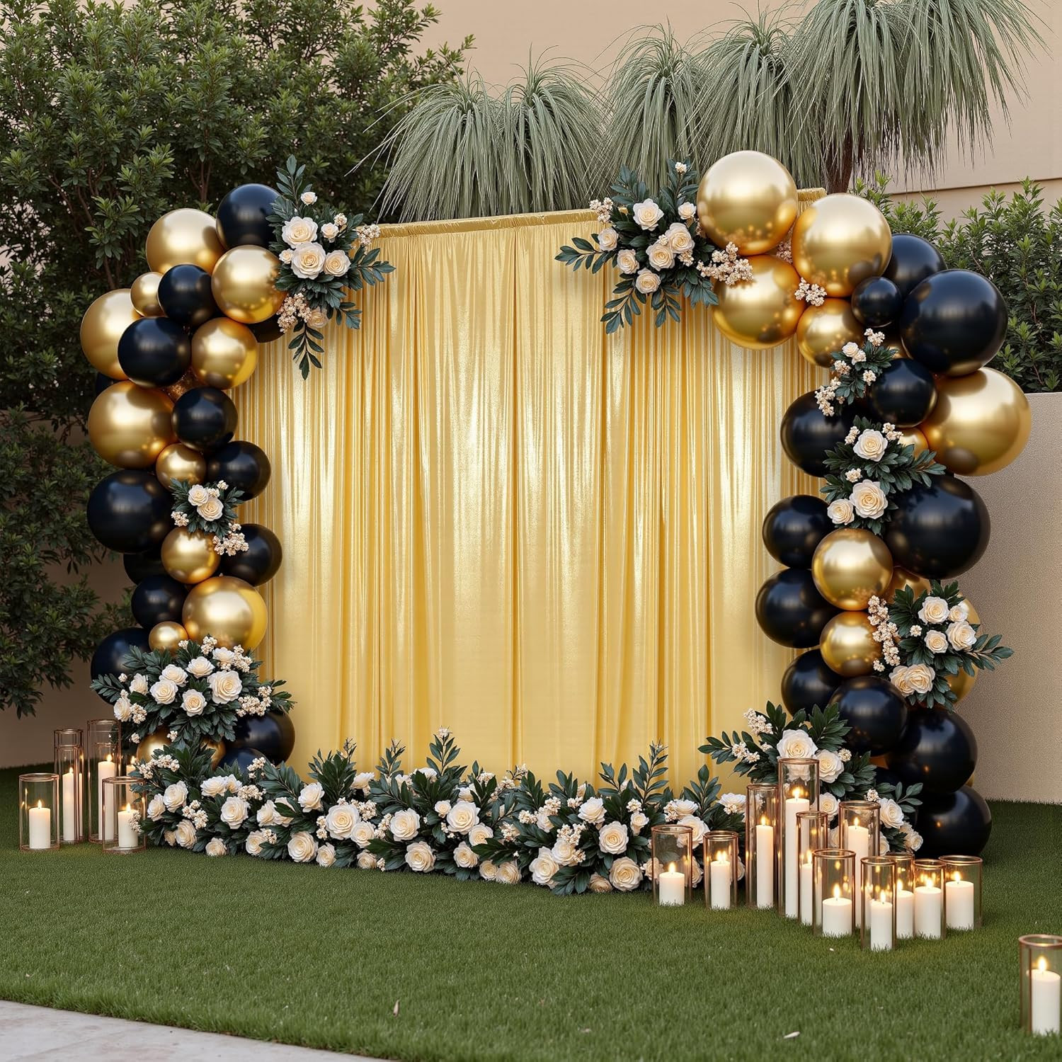 20X10 Ft Gold Sequin Backdrop Curtain for Parties, Wrinkle Free Glitter Backdrop