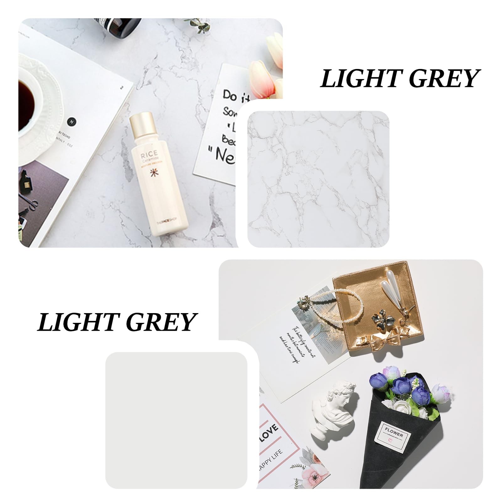 2 PCS Boards Photo Backdrop 2 Marbles Texture for Flat Lay, Food Photography …