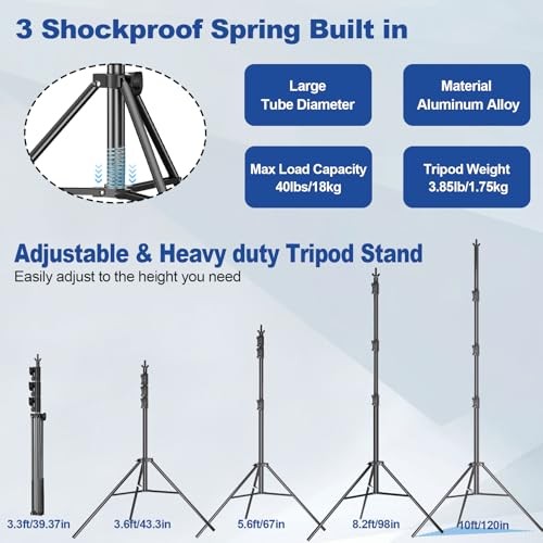 12 x 10ft Photo Video Studio Heavy Duty Backdrop Stand, Adjustable 10×12ft