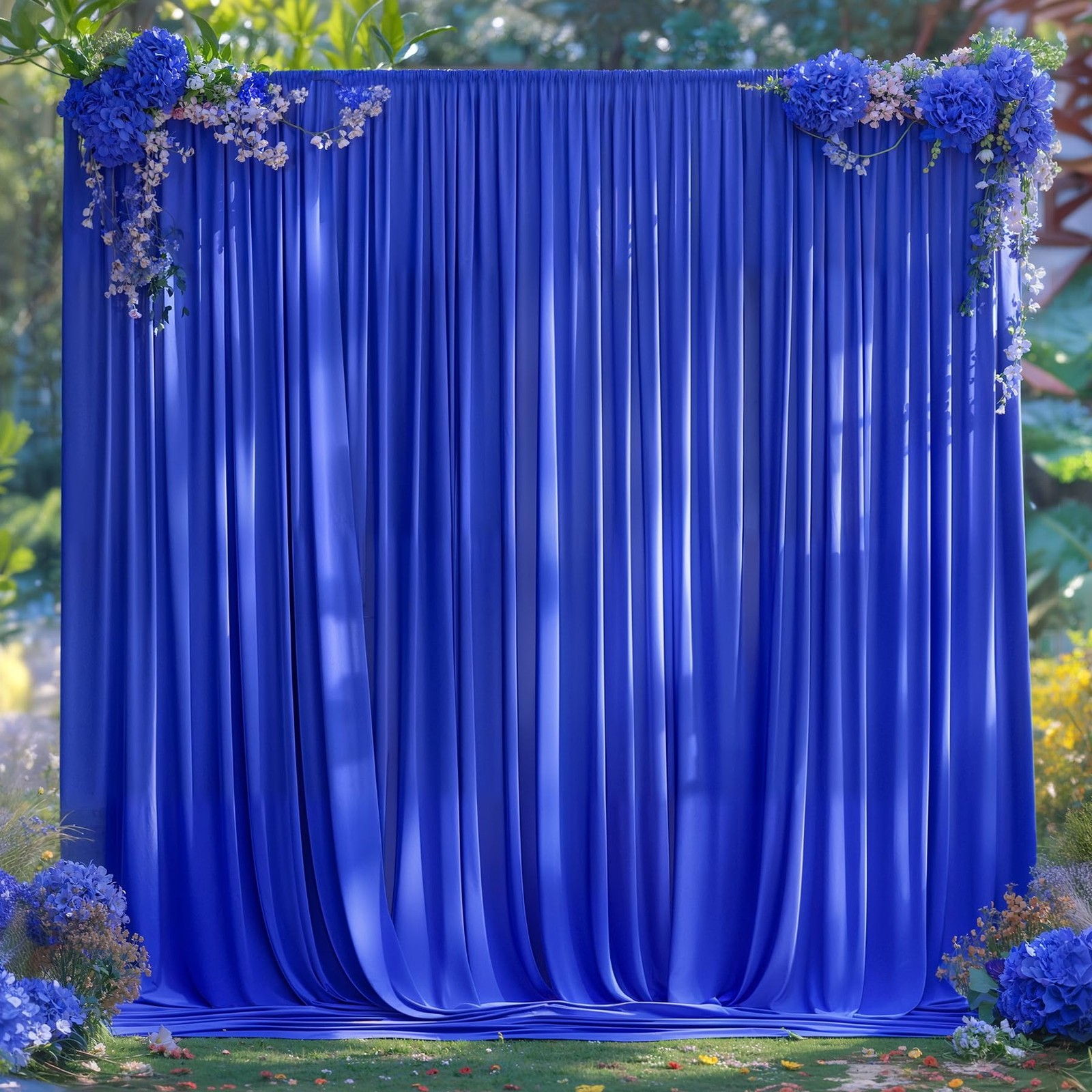 10 x 10ft Royal Blue Backdrop Curtains -Wrinkle Free Polyester Drapes for Bac…