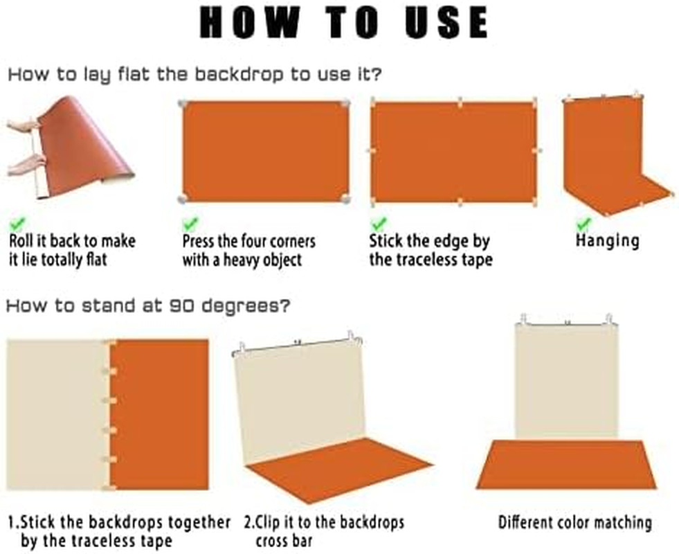 7PCS 14Patterns Product Photography Backdrops with Stand: Flat Lay Seamless