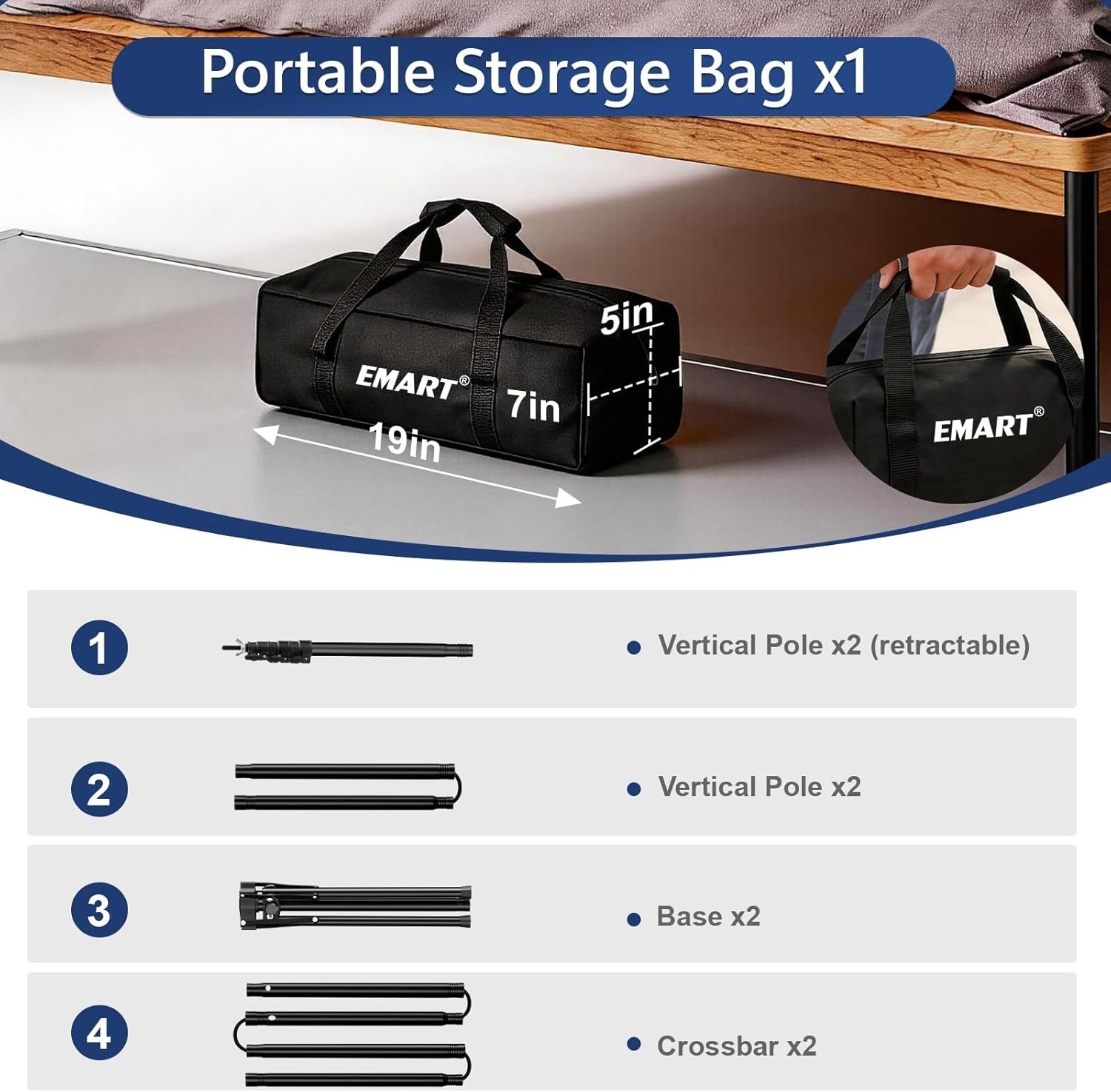 Versatile 10×8.5ft Photo Background Stand Kit with Elastic Rope & Clamps