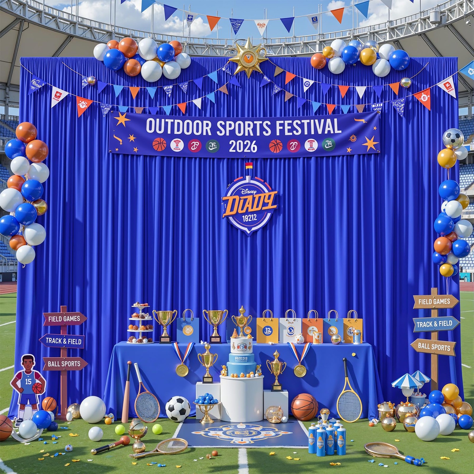 20ft×12ft Royal Blue Backdrop Curtain for Wedding Parties, Wrinkle Free Polye…